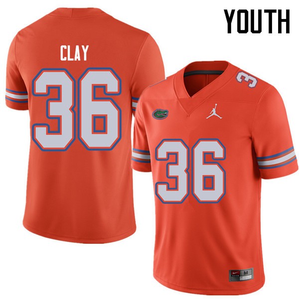 Jordan Brand Youth #36 Robert Clay Florida Gators College Football Jerseys Orange